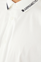 قميص قطن بوبلين بشعار الماركة